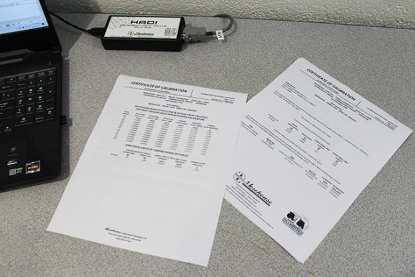 ASTM E74 Calibration Certificate