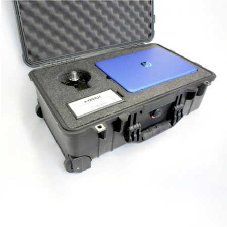 Morehouse Custom Case with 10,000 lbf load cell, HADI, and Computer side view