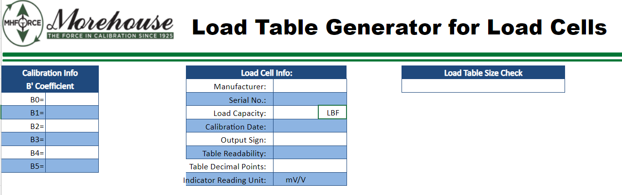A and B Coefficients for Load Cells