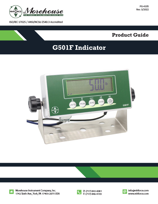 G501F Single-Channel load cell Indicator | Morehouse Instrument