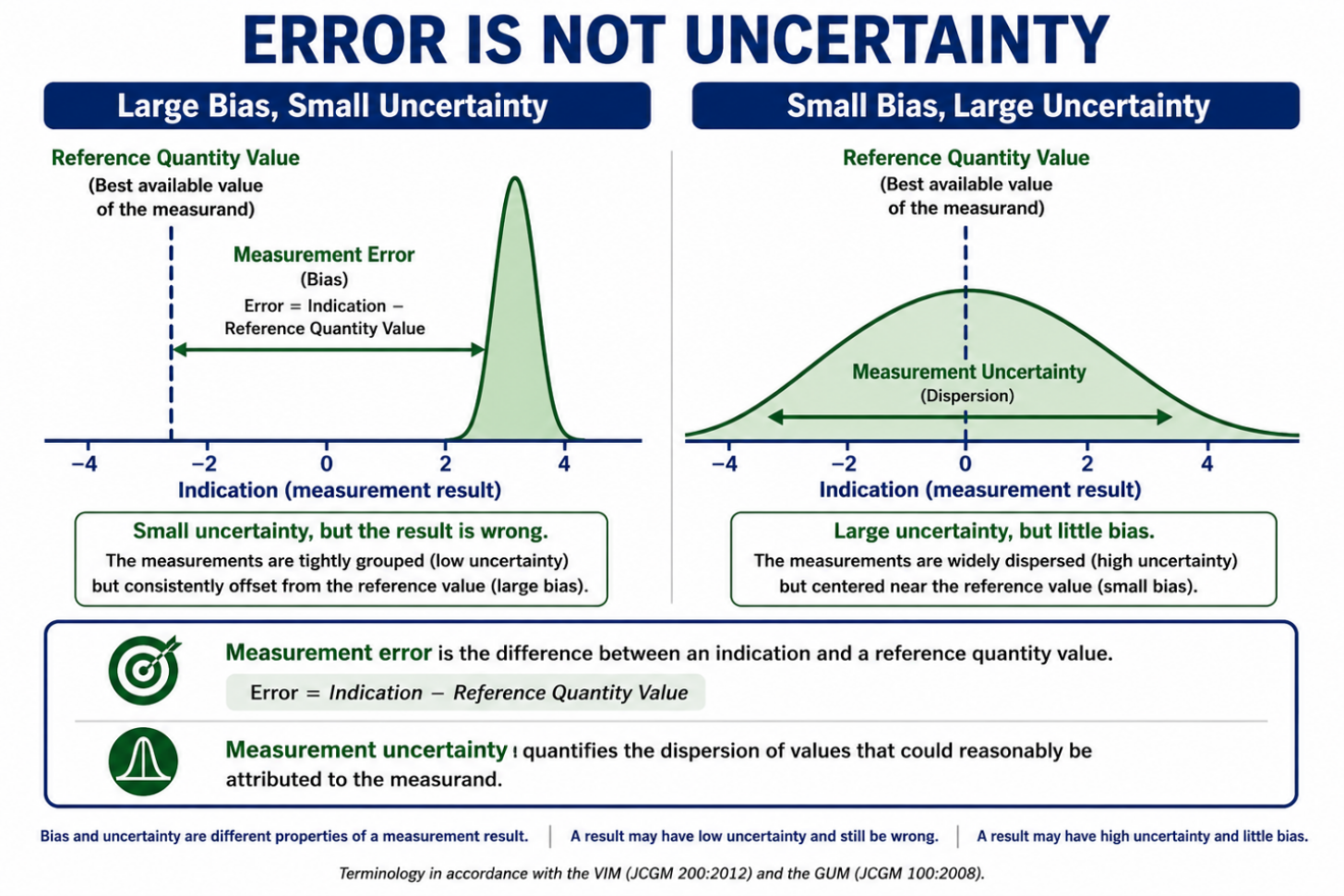 The GUM in Plain English, Part 2 of 7: Error vs Uncertainty, and the Exhaust Port in Your Model
